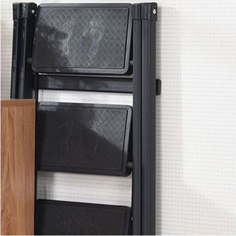 Klappbare 3-stufige Trittleiter aus robustem Metall und Kunststoff, stabil und sicher, vielseitig einsetzbar für Regale, Bücherregale oder Vasen, 3 Stufen, Farbe individuell anpassbar (1/4)