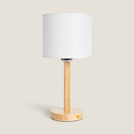 LED Tischlampe 1W Tragbar aus Holz mit wiederaufladbarem USB-Akku Folgosa Natürlich
