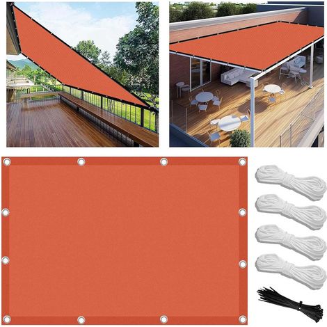 Voiles Ombrages Imperméable Rectangulaire 1.5x3m Bâche dombrages,Voiles Solaire,Pare-Soleil Jardin Balcon 100% Toiles Ombrages UV Protection pour Patio Terrasse Extérieur avec Oeillets et Cordons (1/5)