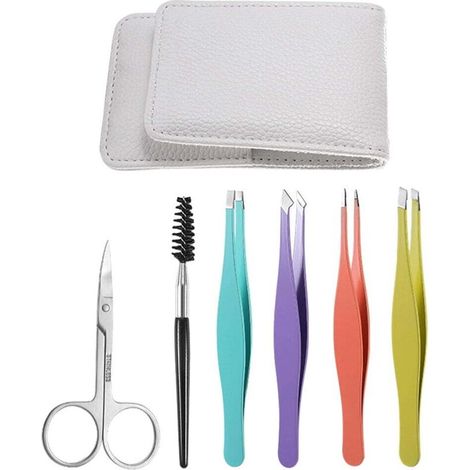 Lot de 6 pinces à sourcils portables pour façonner les sourcils