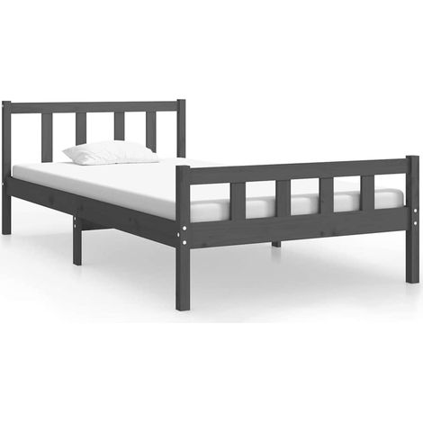Maison Exclusive - Massivholzbett Grau 100x200 cm (1/5)