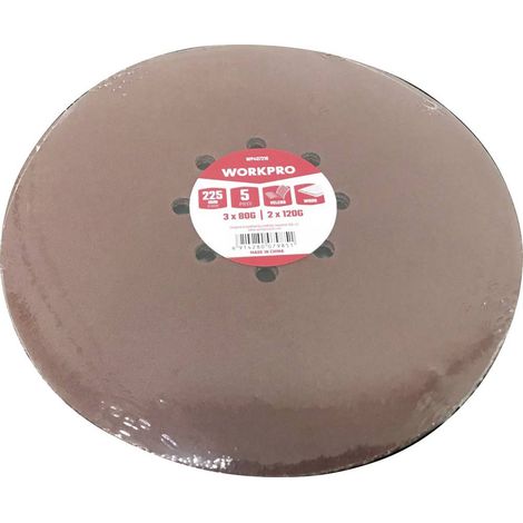 WorkPro WP407216 Papier abrasif pour plateau de ponçage (Ø) 230 mm 5 pc(s)