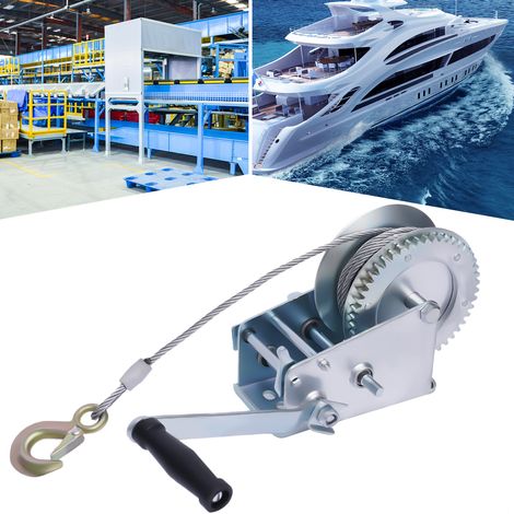 Cabrestante manual con cable de alambre, 1500 kg, 10 m, cabrestante de mano, cabrestante profesional para remolques, camiones y coches