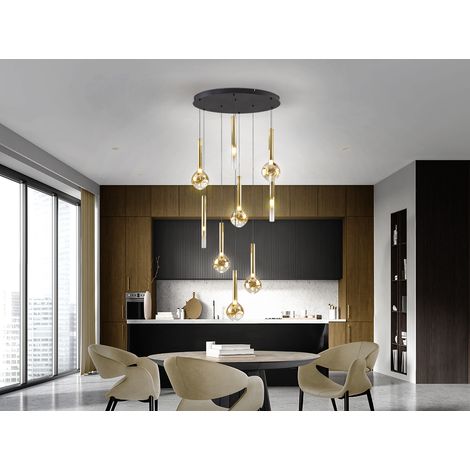 LÁMPARA DE TECHO ESSENZA 9L NEGRO/DORADO (1/3)