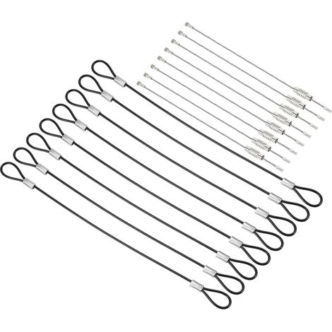 8 Paquet 0,6Ft Sécurité Câble Verrouillage Inox Acier 2mm Dia Noir (1/5)