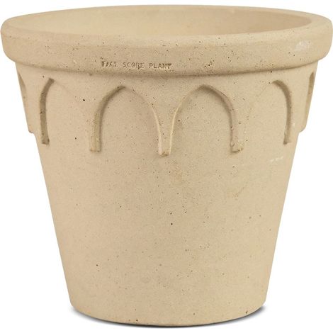 YOSE LIFE Weiße Blumentopf Übertopf 100% natürlichem Töpferton mit Abflussloch Durchmesser 20 cm