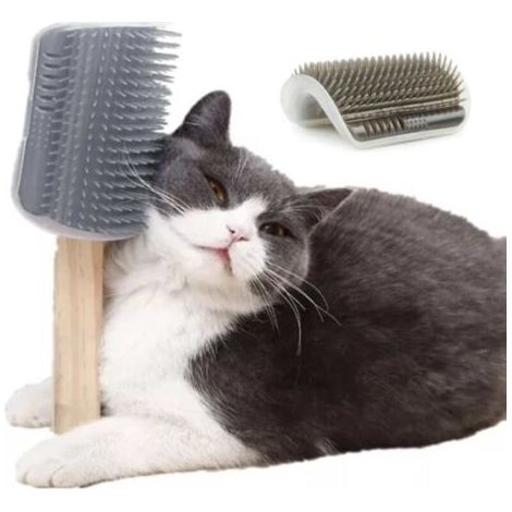 1PCS Gris Griffoir pour chat Brosse pour chat Brosse de massage pour montage d'angle pour chats (1/5)