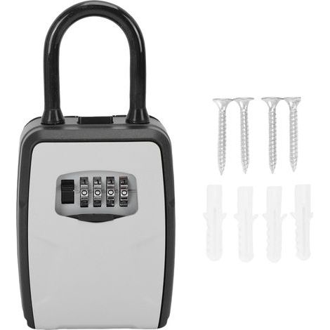 Schlüsseltresor aus Aluminiumlegierung mit großem Fassungsvermögen und 4-stelligem Sicherheitscode, für Haus, Büro, Wohnung (1/5)