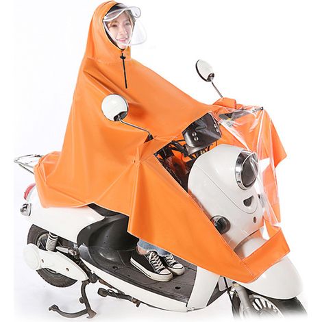 Poncho impermeabile per bici elettrica, portatile, per moto, adulto, 5XL, arancione (1/5)