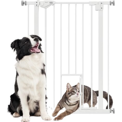 Barrera de seguridad para mascotas, ajustable, diseño robusto, BLANCA, 80 x 4 x 91,4 cm (1/5)