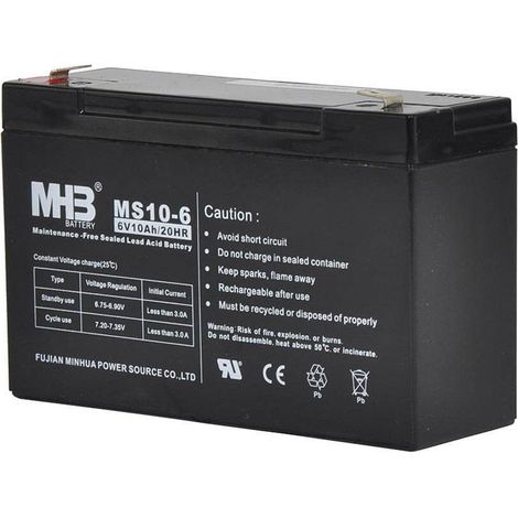 Batteria di ricambio da 6V 10Ah per elettrificatore S40 e recinti elettrici