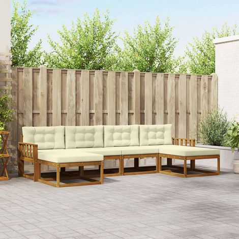 Teenpull – Outdoor-Sofagarnitur 6 Stk. Natur und Creme (1/5)