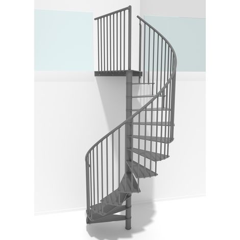 Minka Spindeltreppe Portofino 42 - 300,3cm Geschosshöhe Grau 160cm Durchmesser