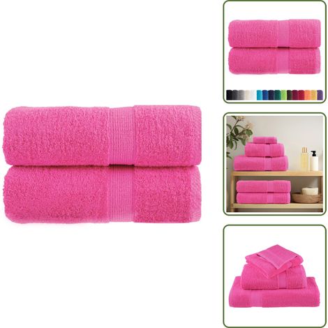 Trainingstuch - vidaXL Premium-Gästetücher SOLUND 2 Stk. Rosa 30x50 cm 600 g/m² - Küchentuch (1/5)