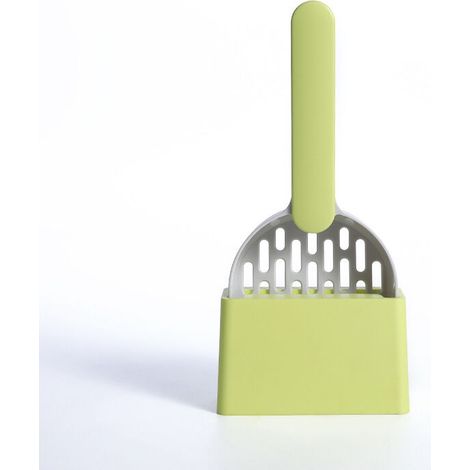 Chat Litière Scoop Pooper Scoopers Animaux Litière Sable Pelle Scoop Avec Support Pet Merde Artefact Chiens Pelle Pet Cleanning Outil(gris + vert) (1/5)