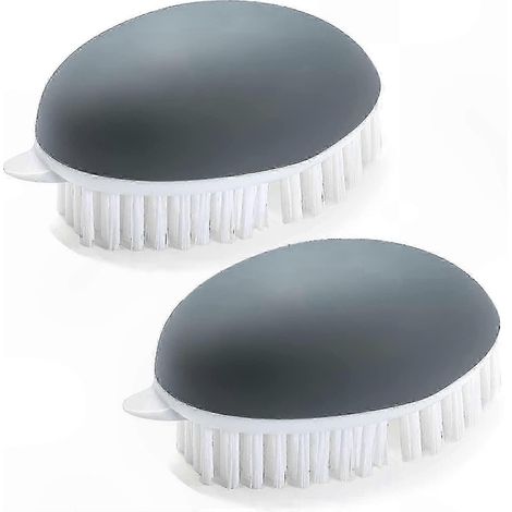 Brosse à légumes lot de 2, manche antidérapant pour nettoyage fruits et légumes, poils doubles pour pommes de terre, maïs et produits frais (1/5)