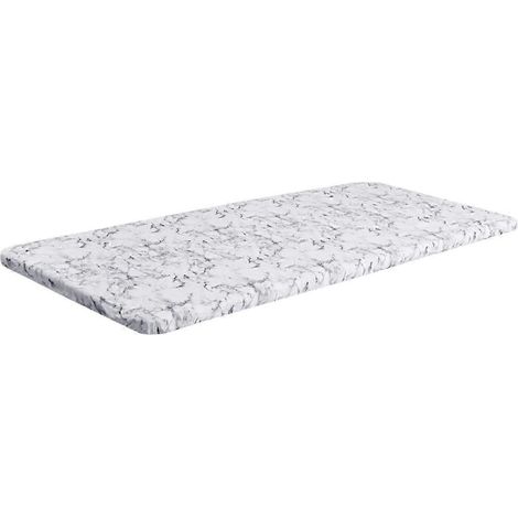 Nappe rectangulaire en PVC à motif marbre ourlet élastique résistante à l'huile pour repas en intérieur/extérieur (terrasse) - 76 x 122 cm