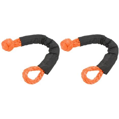 DEESSE SHOP-Manille souple pour corde, 2 pièces, manille souple de récupération tout-terrain, résistance à la rupture de 35 tonnes, sangle de remorquage souple pour camions, gros SUV, véhicules tout-t (1/5)
