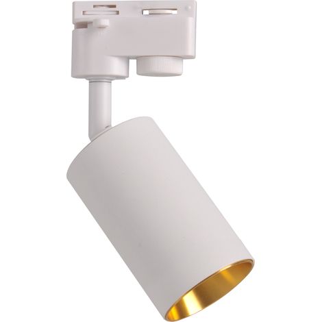 Spot sur rail orientable alu blanc/doré GU10 Polux (1/5)