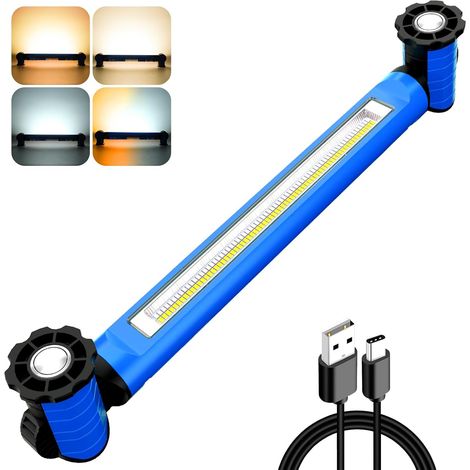 Lampe De Travail Rechargeable 3000LM 2700K 4000K 6500K 3 Luminosité  5000mAh Projecteur LED Chantier Avec Aimant Crochet Étanche IP65 Lampe Chantier Pour Garage Camping Chantier Urgence (1/5)