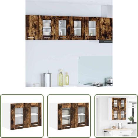 vidaXL Meuble suspendu - Armoire suspendue Chêne fumé 60 x 31 x 40 cm Bois d'ingénierie (1/5)