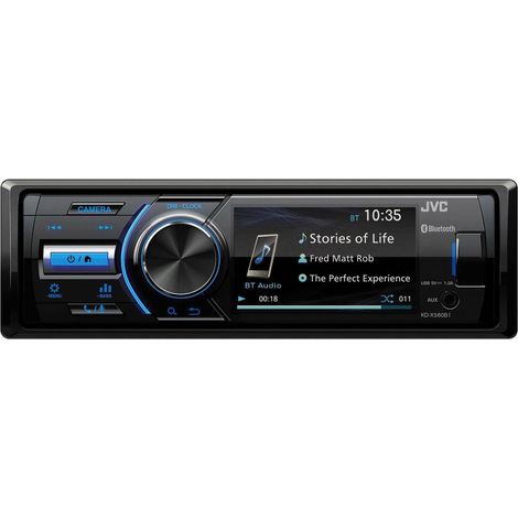 Autoradio JVC KDX560BT connexion possible à une caméra de recul, port pour commande au volant, kit mains libres bluetooth 1 pc(s) Q231822 (1/5)