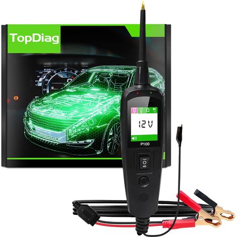 12V/24V Kfz-Stromkreistester, digitaler Spannungstester, elektrischer Stromkreissondensatz, Autobatterietester, Diagnosewerkzeugsatz (P100 (2M))
