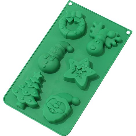 Moule En Silicone - Forme Arbre De Noël Père Noël Bonhomme De Neige - Pour Gâteaux Miniatures Savons Chocolats Gelées Bonbons Et Bougies - 1 Pièce (1/2)