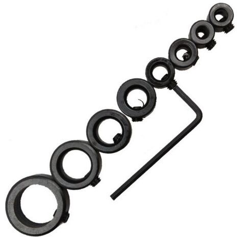 3-16mm Foret Profondeur Butée Anneau Anneau Positionneur Anneau Positionneur Positionneur Durable Foret À Bois avec Clé Hexagonale (8 PCS Profondeur Butée Profondeur Collier) (1/5)