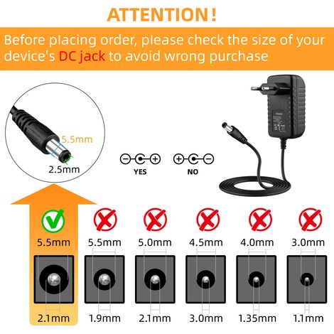 Adaptateur universel monobloc avec 8 embouts adaptateurs, prise USB pour appareils électroniques domestiques et bande LED pour appareils photo, haut-parleurs/routeurs/balances (1/4)