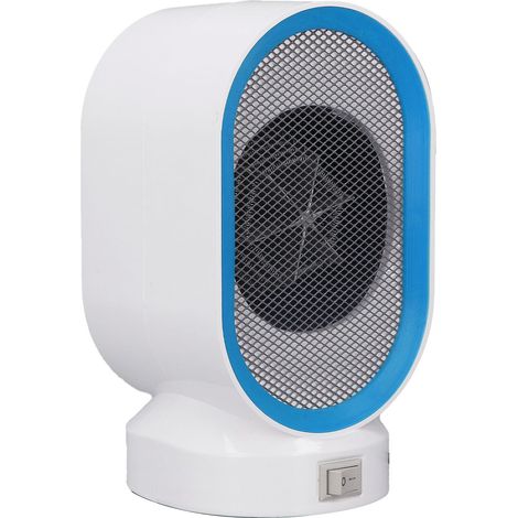 Chauffage d'appoint 400 W, mini chauffage électrique portable d'intérieur avec ventilateur, prêt à l'emploi, pour la maison, le bureau ou la chambre d'étudiant, bleu ciel, prise UE 220 V (1/5)