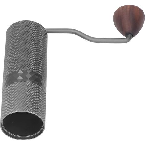 Manuelle Kaffeemühle, tragbare Handkaffeemühle für Zuhause, graues Vollaluminiumgehäuse (1/5)