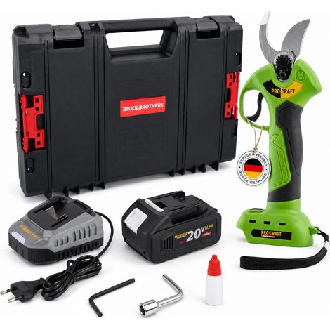 Procraft ES28Li bb Akku Astschere Gartenschere 20 V 25 mm + 1x Akku 4,0 Ah + Ladegerät + RHINO Toolcase (1/5)