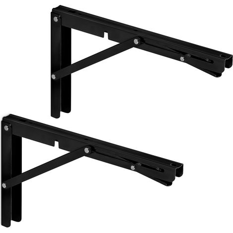 1 Paar Schwerlast-Klappkonsolen (300 x 175 mm, schwarz, Tragkraft bis 150 kg) (1/5)