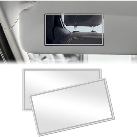 Miroir de courtoisie de voiture, 2 PCS petit Miroir de Maquillage de Voiture,Miroir Pare Soleil Voiture,Miroir de maquillage autocollant,Miroir HD pour voitures et aux salles de bains (1/5)