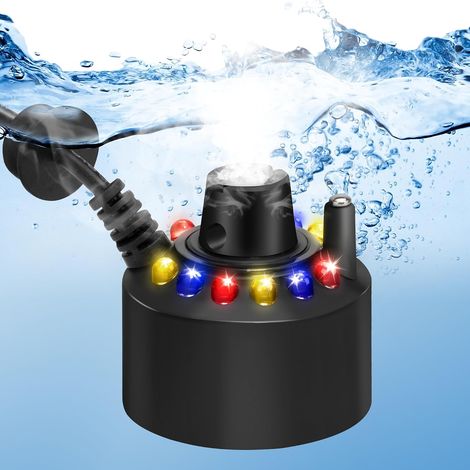 Mini-Teichzerstäuber mit 12 LEDs, Spritzschutz für Wasserspiele im Innenbereich, Luftbefeuchter und Ultraschallzerstäuber (1/3)