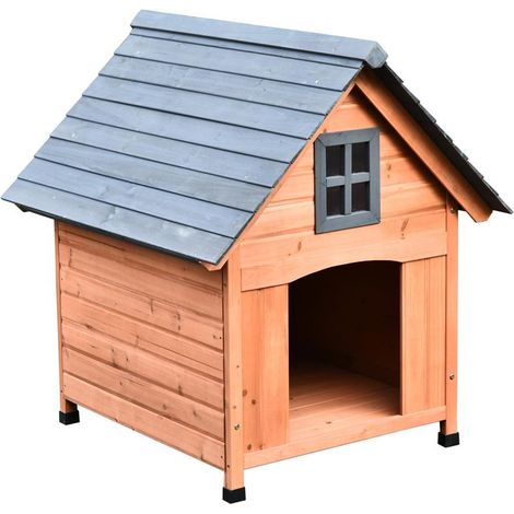 CUCCIA RIALZATA PER CANI FINO A 30 KG IN LEGNO 81.3X91.5X98.5 CM (1/5)