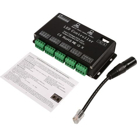 Couleur noire de module de bande de conducteur de décodeur du contrleur DMX de contrleur de LED de RVB de DC5V-24V 6 canaux (1/5)
