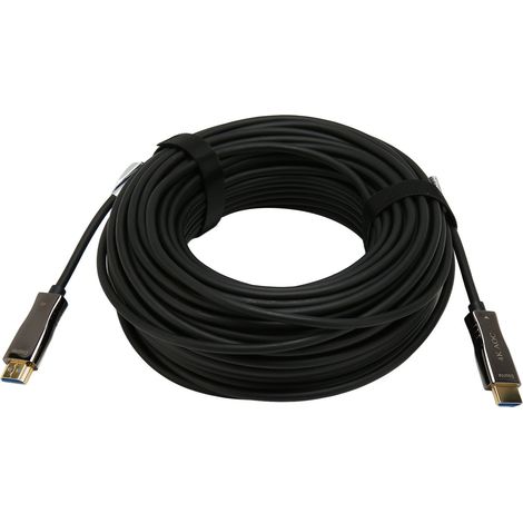 Câble Interface Multimédia Haute Définition 4K Fibre Optique 18Gbps, Prise en Charge HD Multimedia Interface 2.1, Rallonge Plug and Play pour Cinémas 30m / 98,4ft (1/5)