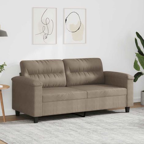 Canapé-Sofa à 2 places Taupe 140 cm Tissu microfibre (1/5)