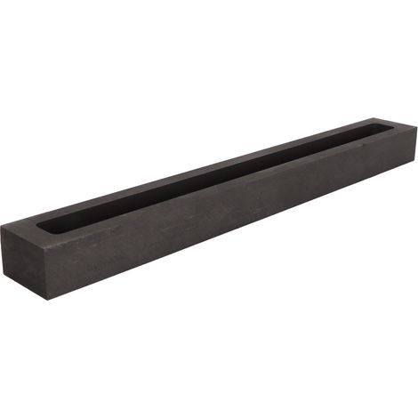 Moule à lingots pour argent et or, pour la coulée et le raffinage de métaux. Creuset en graphite de haute pureté, 230 × 15 × 15 mm. (1/5)