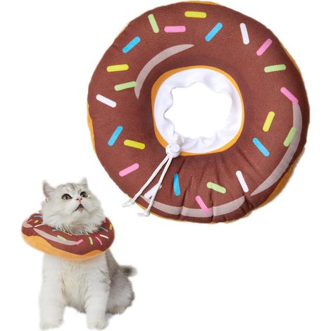 Collier de convalescence pour chat ajustable et doux, collerette élisabéthaine en forme de donut, après chirurgie, chaton et chat (1/5)