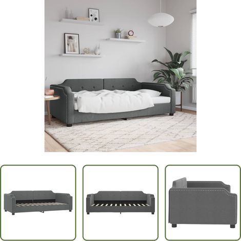 Schlafsofa - Tagesbett Dunkelgrau 100x200 cm Stoff (1/5)