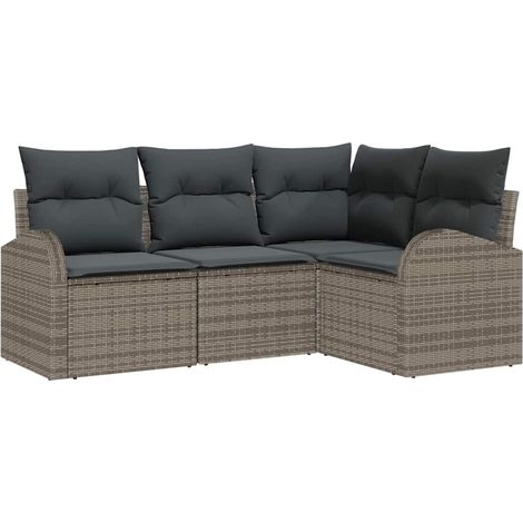 Maison Exclusive - Set Divano da Giardino Grigio polyrattan
