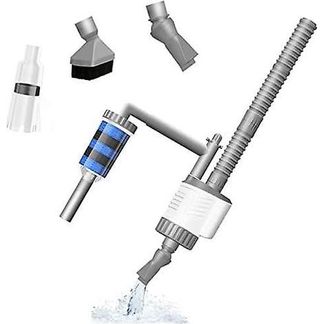 Limpiador de grava para acuario, juego de cambiador de agua eléctrico 6 en 1 para peceras con regulador de flujo de agua ajustable. (1/5)