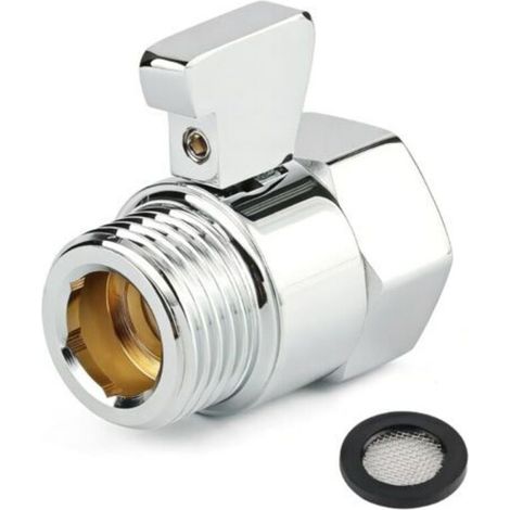 Vanne d'arrêt pour Pomme de Douche Vanne d'angle 1/2 Pouce Laiton Pièce Détachée G 1/2 Poli Chrome Stop pour Pomme de Douches Bras de Douche (1/5)