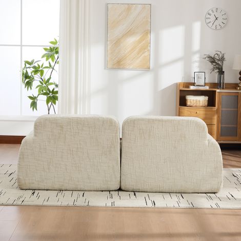 Canapé modulaire compressible en chenille,mousse 30D haute résilience,facile à déplacer,sol antidérapant,idéal pour salon,beige.(MA)