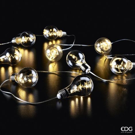 EDG Enzo De Gasperi Filo Luce Microled 10 Lampadine 5 Mt Prolungabile Ivory