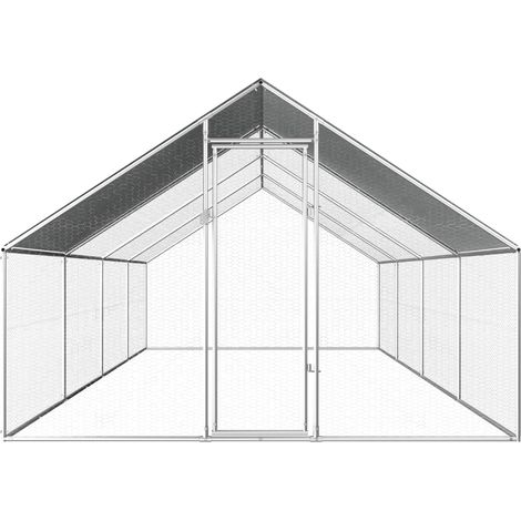 INLIFE Poulailler d'extérieur 2,75 x 8 x 1,92 m Acier galvanisé (1/5)