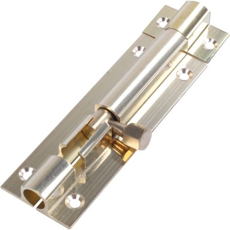 Serrure de porte en laiton de 7,6 cm de long, verrou coulissant, pêne cylindrique, or